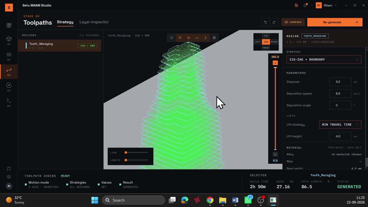 SETU toolpath generation interface