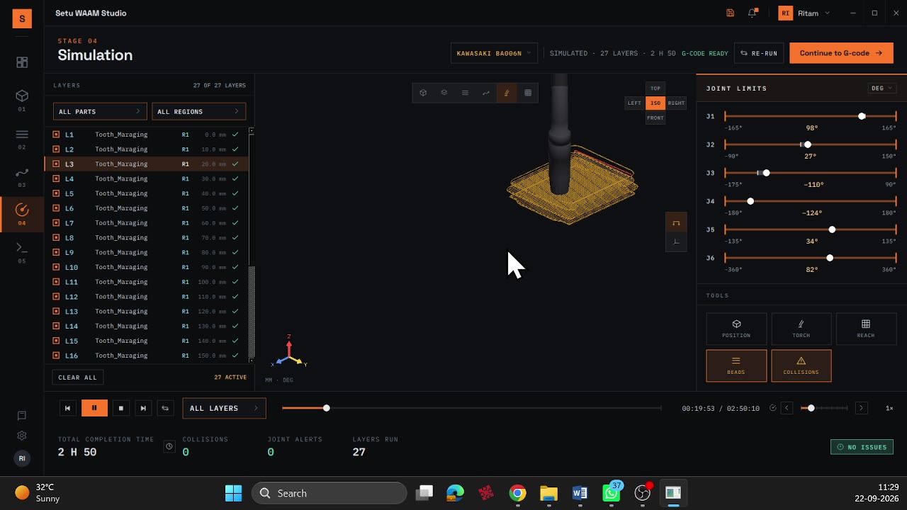 SETU part setup interface
